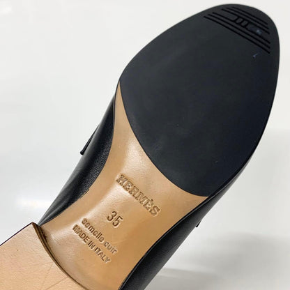 Hermes Paris Leather Loafers Black — view 8