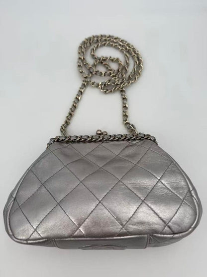 Chanel Choco Bar Kiss Lock Chain Shoulder Bag