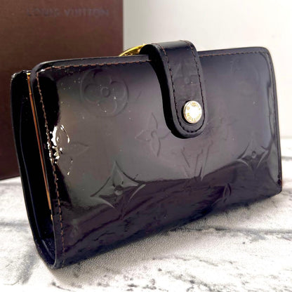 Louis Vuitton Vernis Portefeuille Viennois Amarante Kiss Lock Wallet