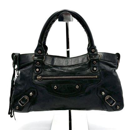 Balenciaga the First Leather 2-Way Handbag with Mirror — view 2