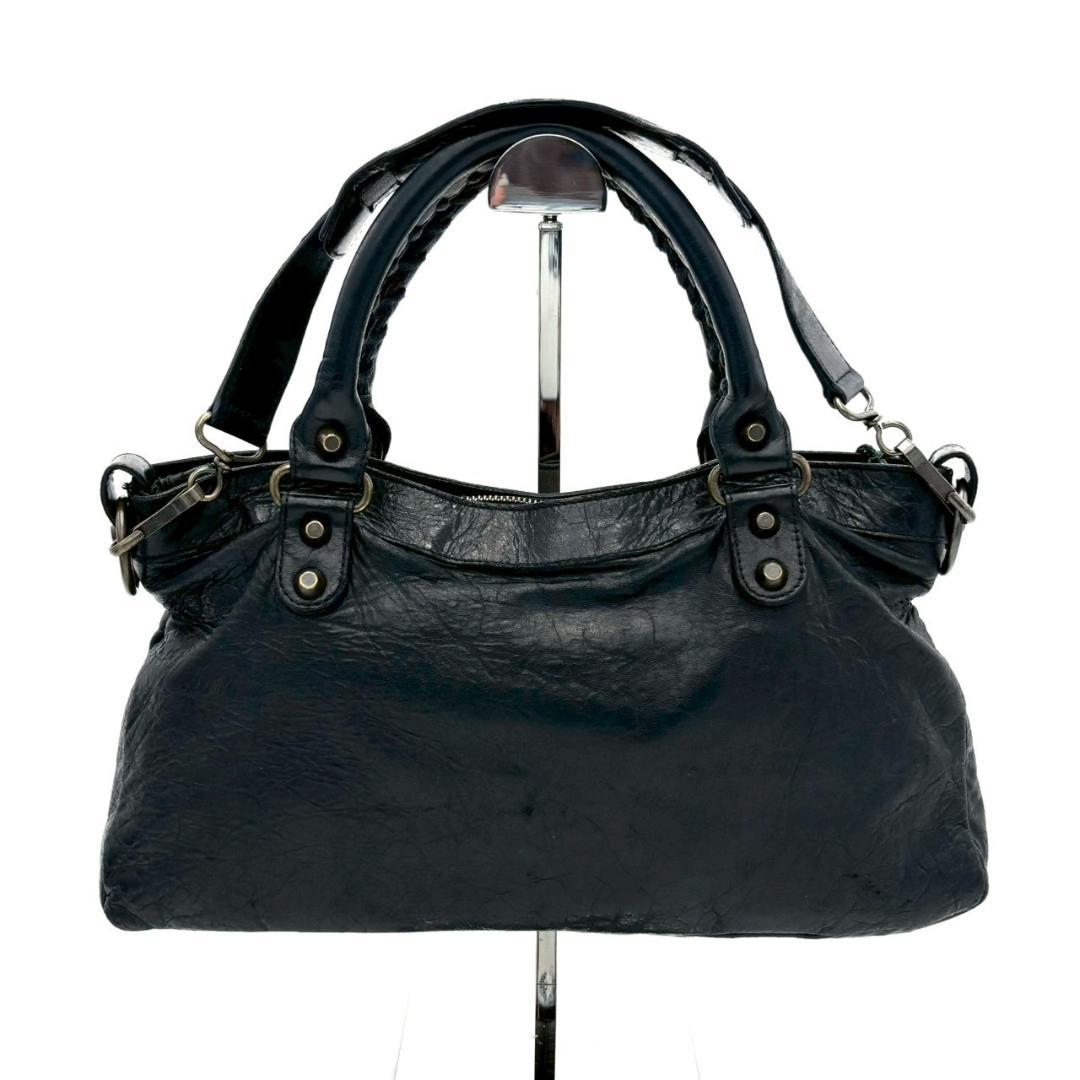 Balenciaga the First Leather 2-Way Handbag with Mirror — view 3