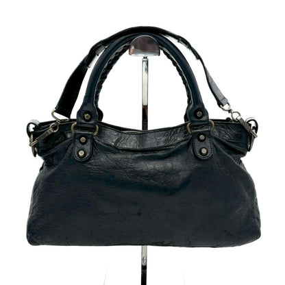 Balenciaga the First Leather 2-Way Handbag with Mirror — view 3