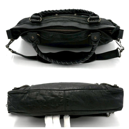 Balenciaga the First Leather 2-Way Handbag with Mirror — view 9