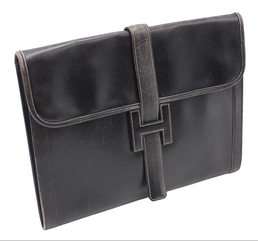 Hermes Gigier GM Box Calf Clutch — view 4