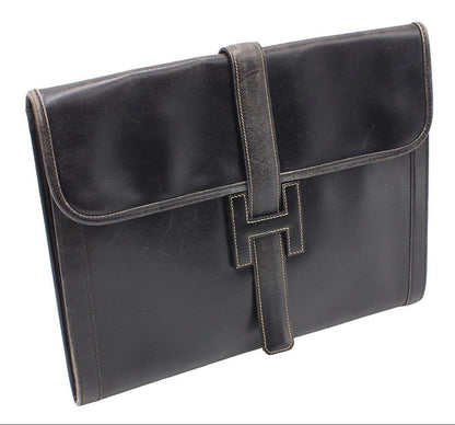 Hermes Gigier GM Box Calf Clutch — view 4