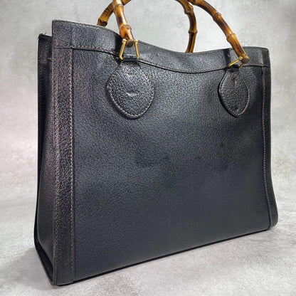 Gucci Handbag Diana Bamboo Black Leather