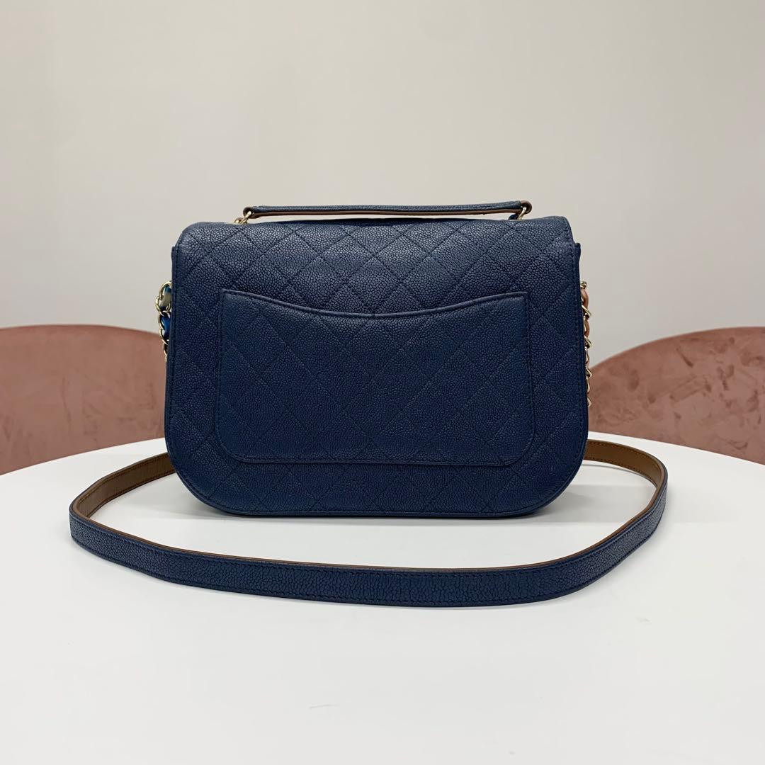 Chanel Half CC Logo Quilted Caviar Leather Shoulder Bag — view 3