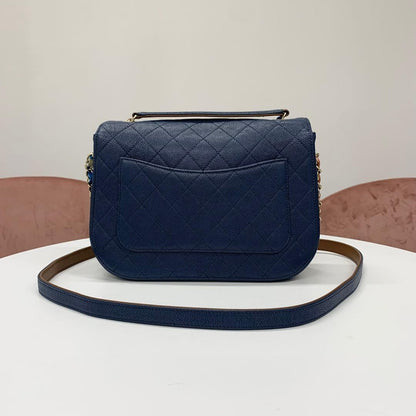 Chanel Half CC Logo Quilted Caviar Leather Shoulder Bag — view 3