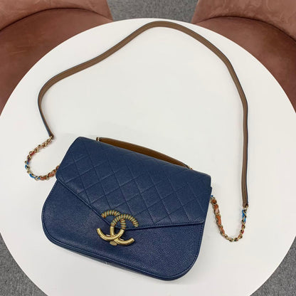 Chanel Half CC Logo Quilted Caviar Leather Shoulder Bag — view 5