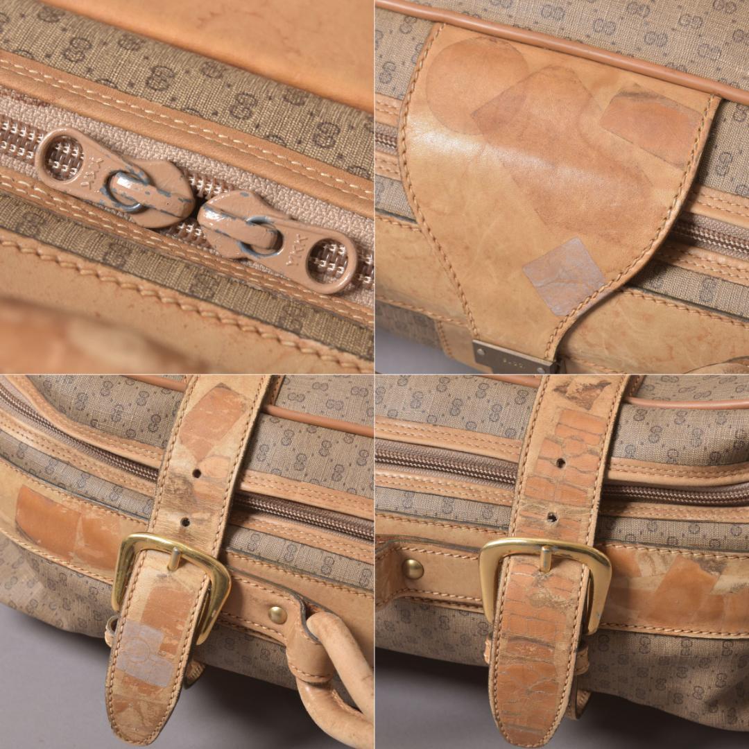 Gucci Vintage Micro GG Boston Bag Beige