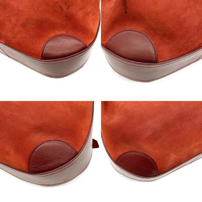 Gucci Shoulder Bag Suede Gold Hardware Red Drawstring