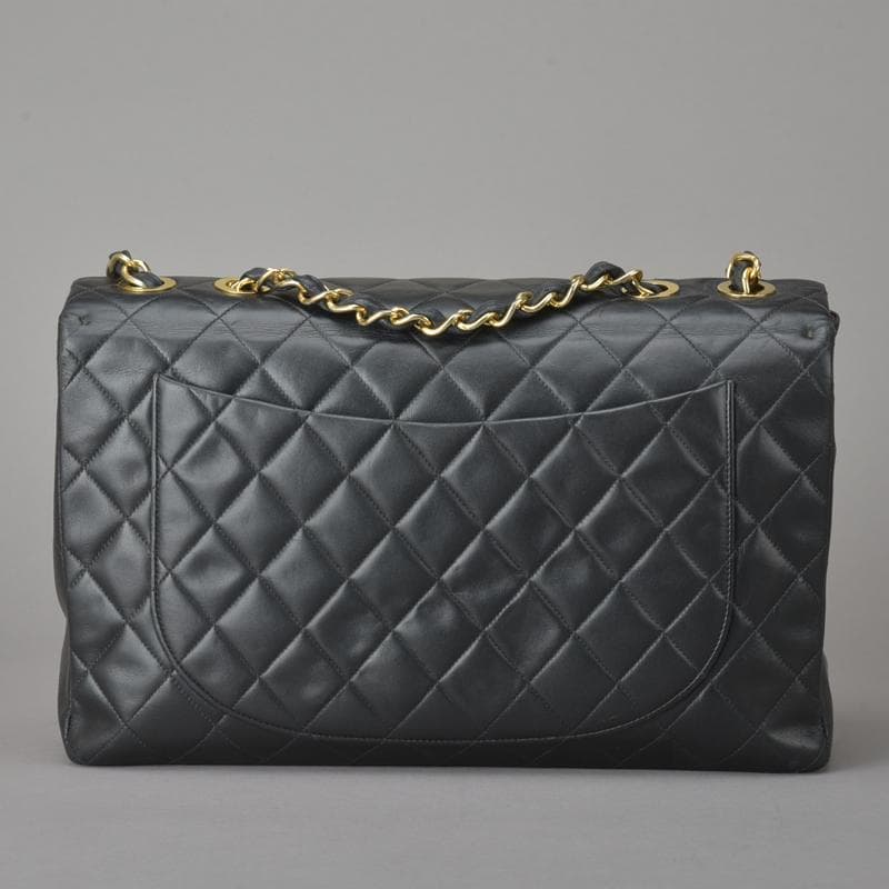 Chanel◇ Chanel Deka Matelasse 34 Chain Shoulder Bag Black