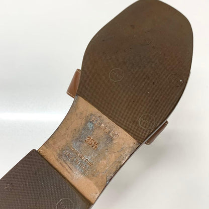 Hermes Oran Leather Sandals Brown — view 8