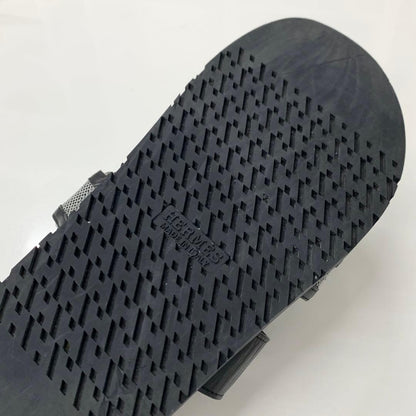 Hermes Chypre Leather Velcro Strap Flat Sandals — view 8