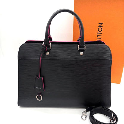 Louis Vuitton Epi Vaneau GM Noir Black Hot Pink Handbag