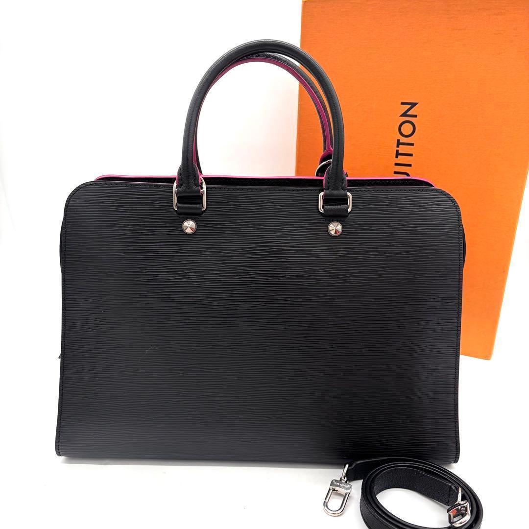 Louis Vuitton Epi Vaneau GM Noir Black Hot Pink Handbag — view 2