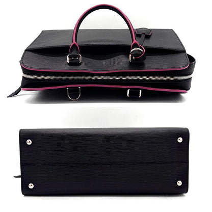 Louis Vuitton Epi Vaneau GM Noir Black Hot Pink Handbag — view 8