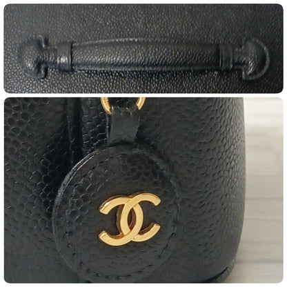 Chanel Vanity Caviar Leather Pouch Black Gold — view 7