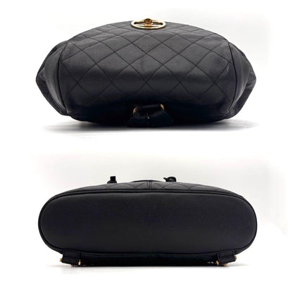 Chanel Quilted Caviar Leather Chain Backpack Black — view 5