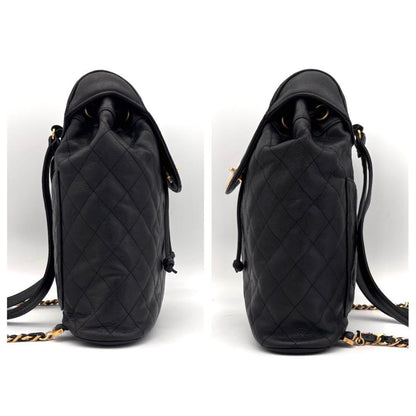 Chanel Quilted Caviar Leather Chain Backpack Black — view 6
