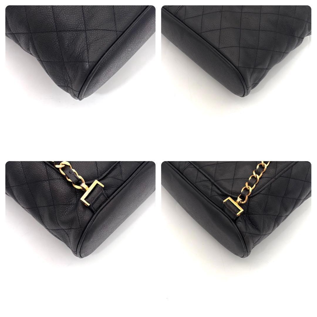 Chanel Quilted Caviar Leather Chain Backpack Black — view 7
