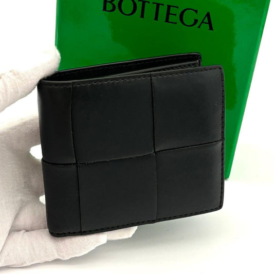 Bottega Veneta Cassette Intrecciato Black Fold Wallet