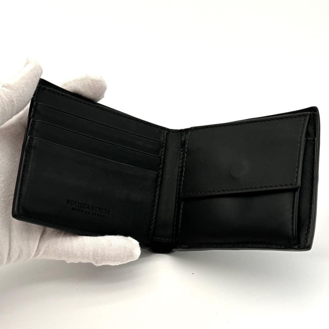 Bottega Veneta Cassette Intrecciato Black Fold Wallet — view 3