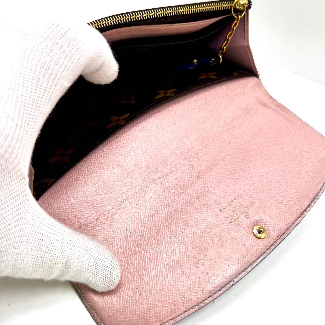 Louis Vuitton Monogram Portefeuille Emily Flower Charm Blue Wallet — view 8