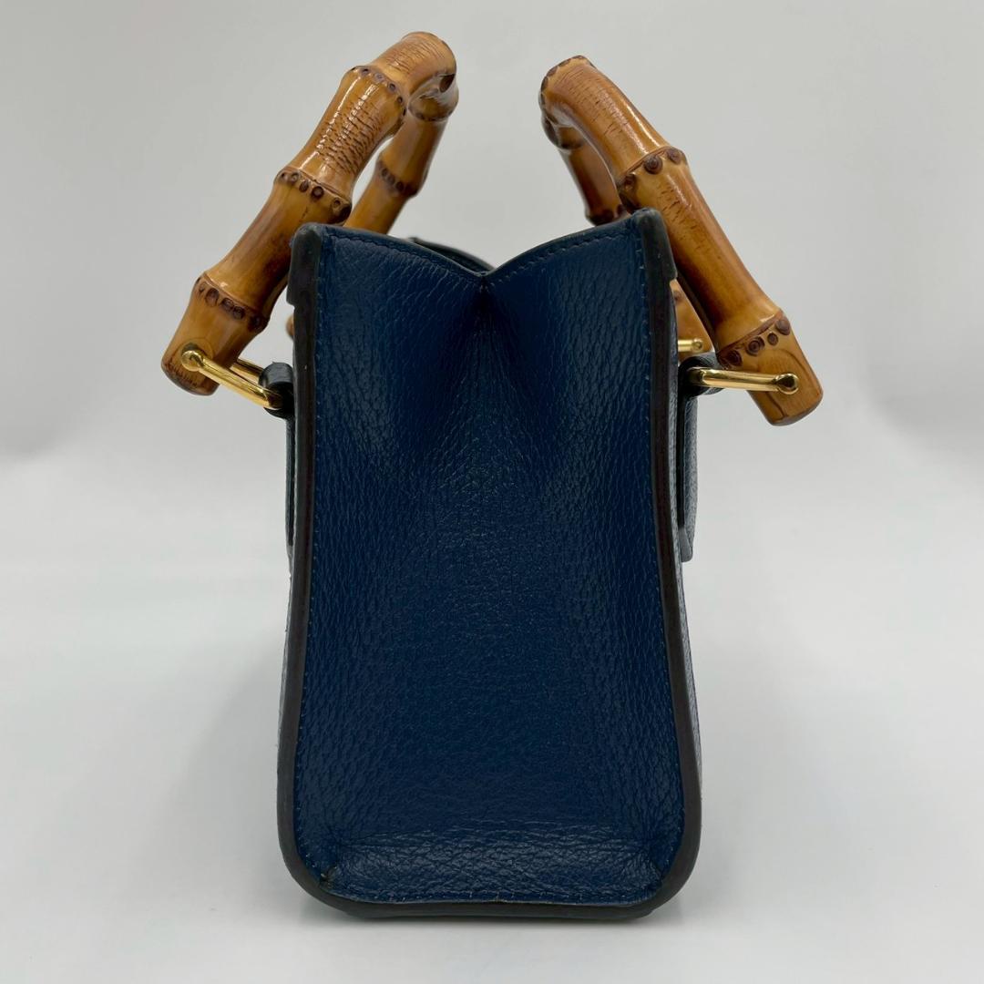 Gucci Bamboo Diana Leather 2-Way Navy Shoulder Bag — view 6