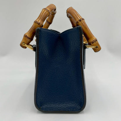Gucci Bamboo Diana Leather 2-Way Navy Shoulder Bag — view 6