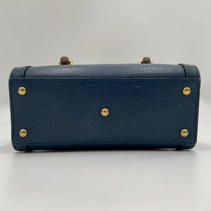 Gucci Bamboo Diana Leather 2-Way Navy Shoulder Bag — view 8