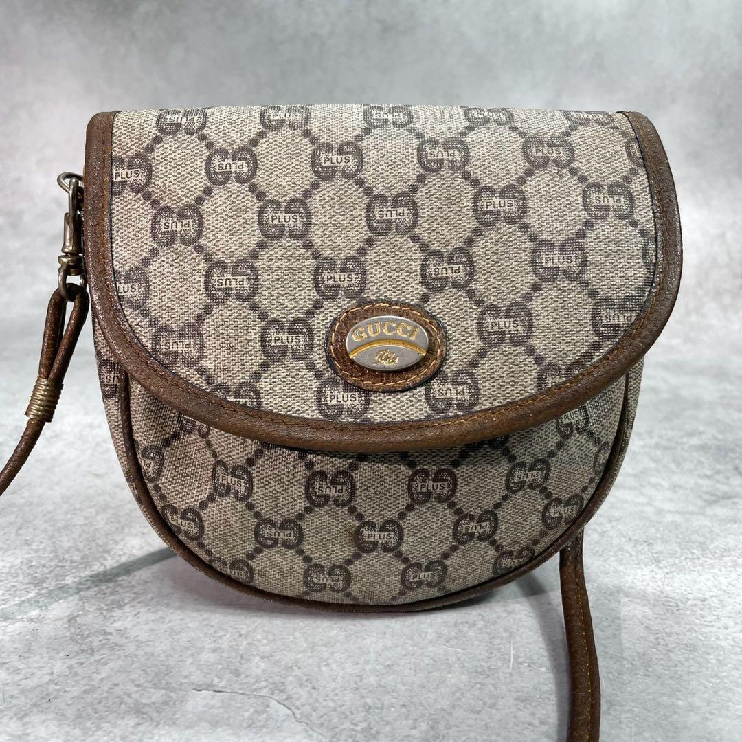 Gucci GG Shoulder Bag Brown Beige Leather — view 2