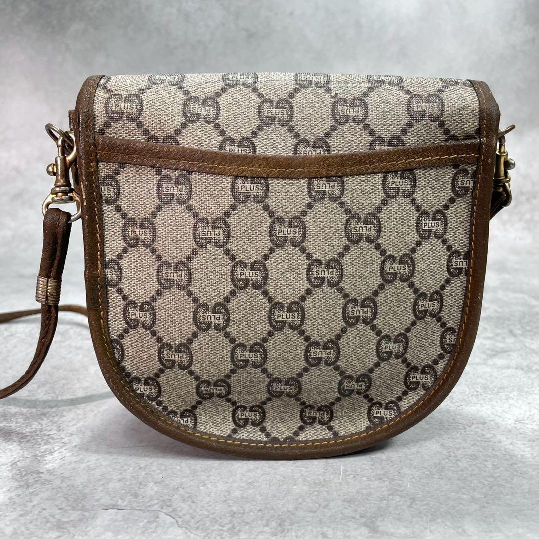 Gucci GG Shoulder Bag Brown Beige Leather — view 3