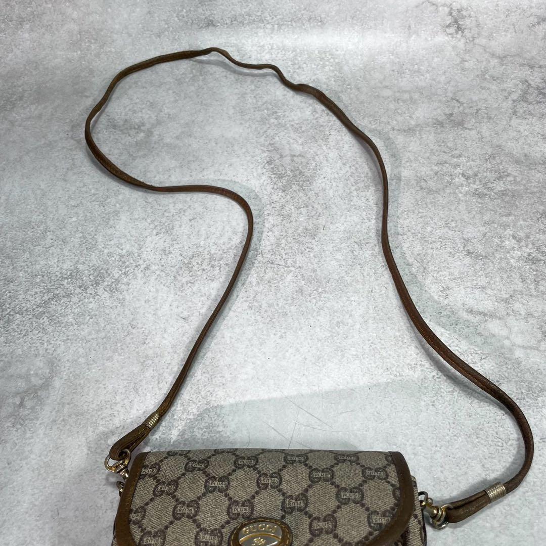 Gucci GG Shoulder Bag Brown Beige Leather — view 4