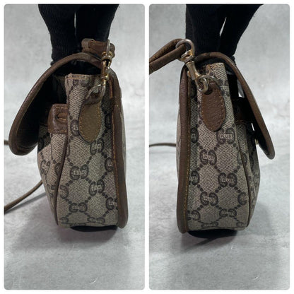 Gucci GG Shoulder Bag Brown Beige Leather — view 7