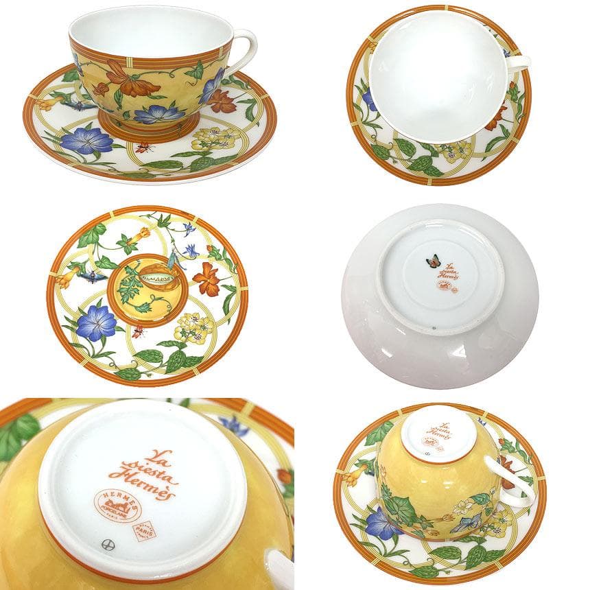 Hermes Set Of 2 Cups And Saucers Siesta Toucan Aq11751