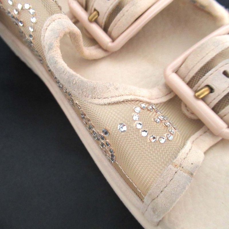 Gucci GG Rhinestone Sports Sandals Size 35 Approx 22cm (8.66in) Beige Ladies