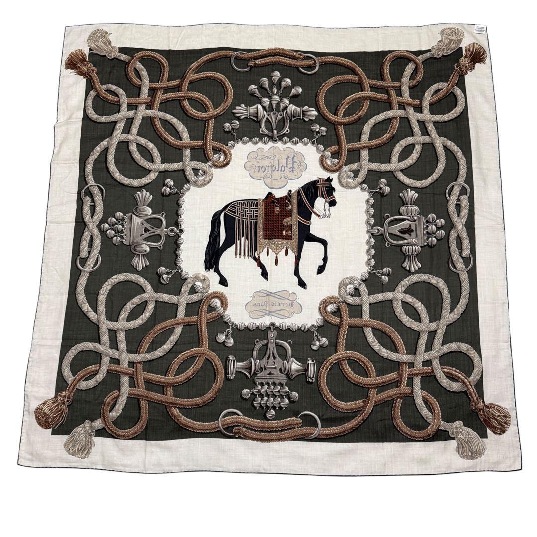 Hermes Carre Geant 140 Palfroi Casisir Shawl Horse Scarf — view 4