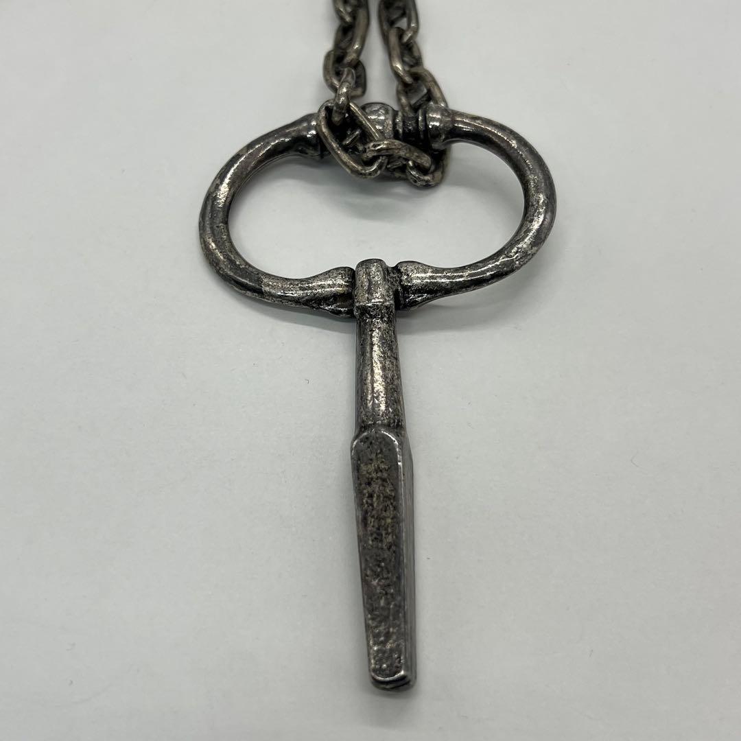 Saint Laurent Yves Key Motif Anchor Chain Necklace Metal