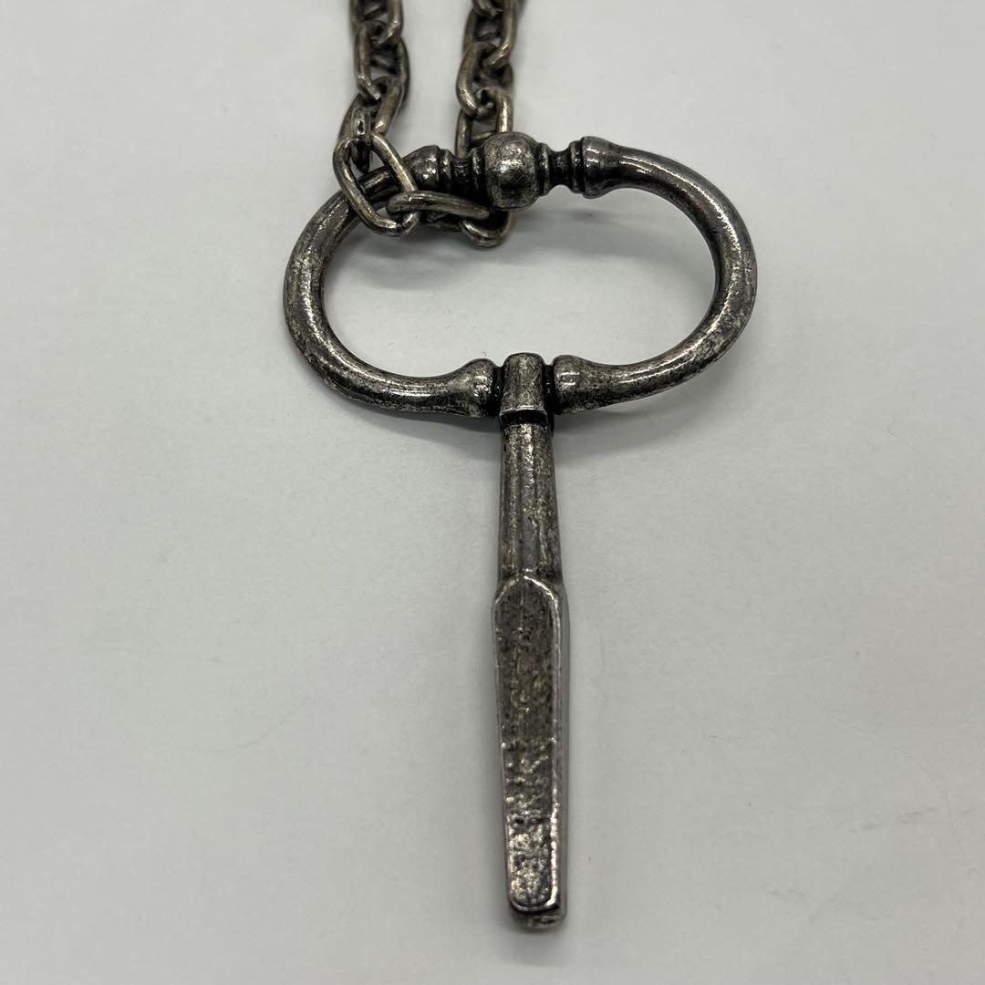 Saint Laurent Yves Key Motif Anchor Chain Necklace Metal