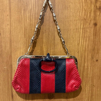 Gucci Tom Ford Era Python Shoulder Bag Red Black — view 3