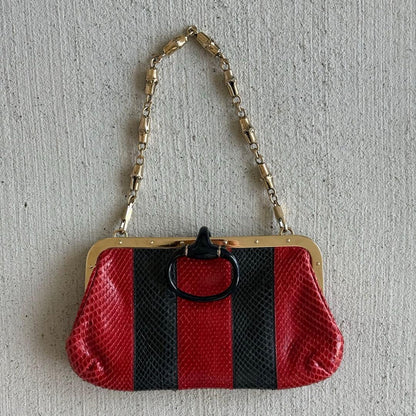 Gucci Tom Ford Era Python Shoulder Bag Red Black — view 4