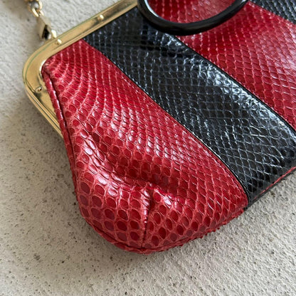 Gucci Tom Ford Era Python Shoulder Bag Red Black — view 5