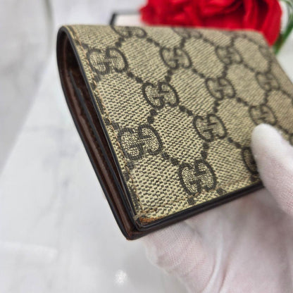 Gucci Fold Wallet Heart GG Supreme Red — view 7
