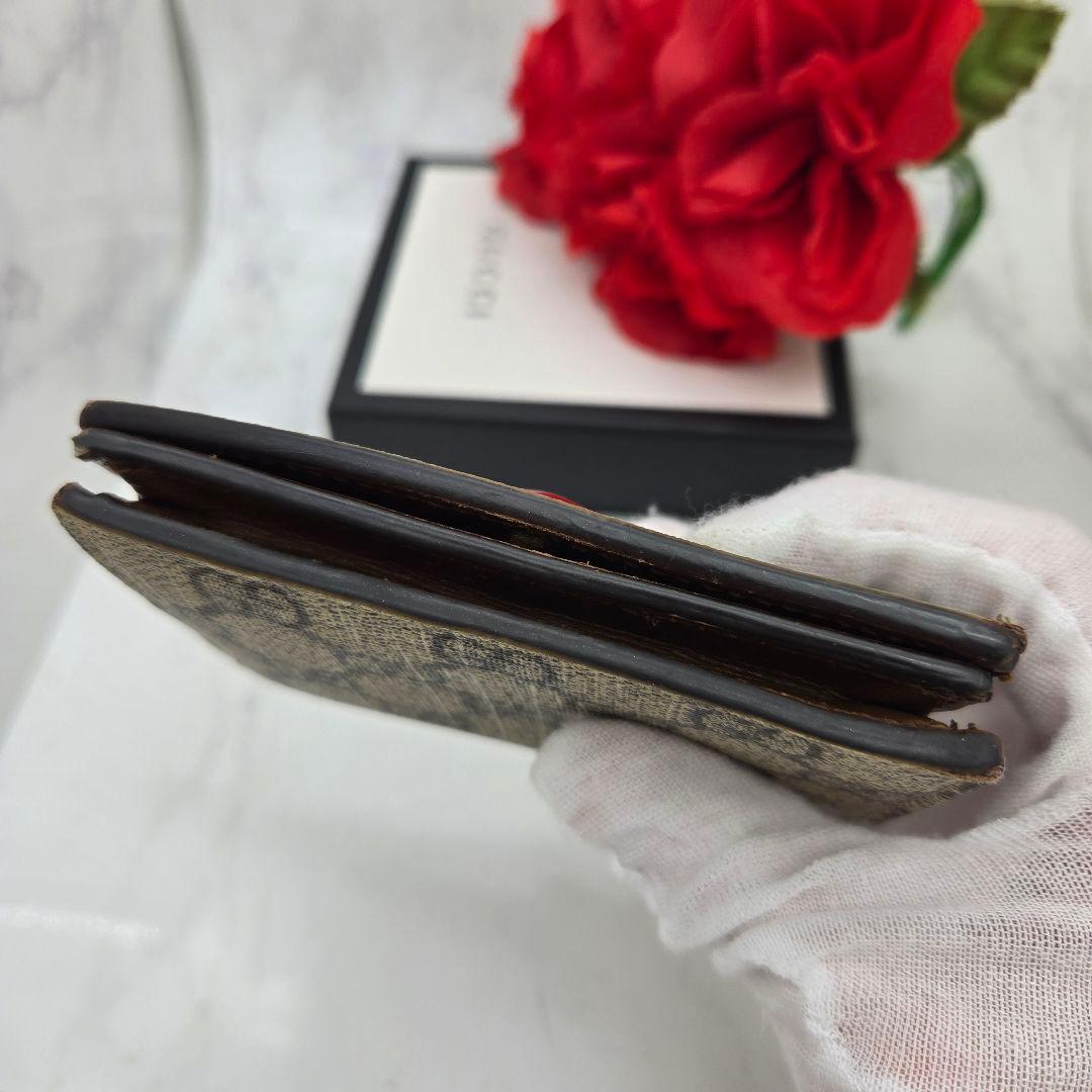 Gucci Fold Wallet Heart GG Supreme Red — view 9