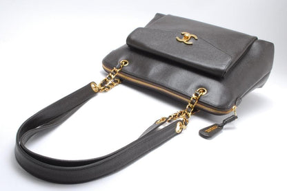 Chanel Turnlock Shoulder Bag Caviar Leather — view 6