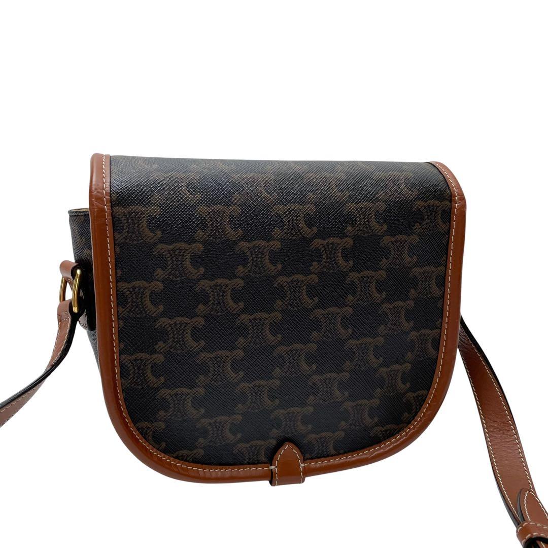 Celine Macadam Triomphe Falco Shoulder Bag Brown — view 2