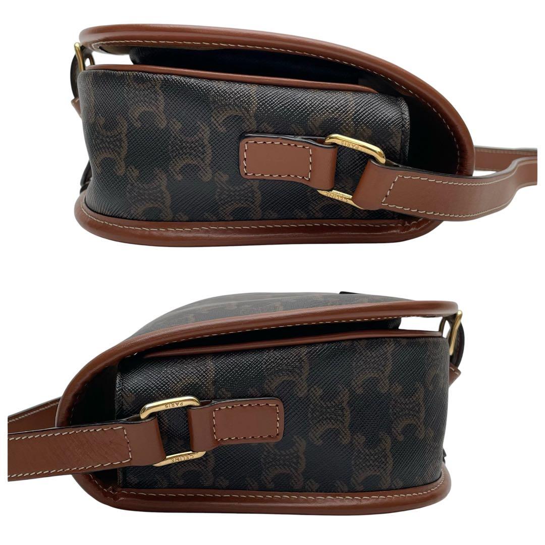 Celine Macadam Triomphe Falco Shoulder Bag Brown — view 4