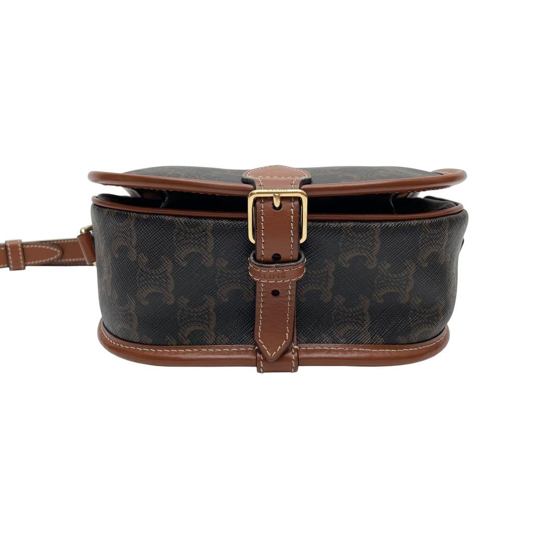 Celine Macadam Triomphe Falco Shoulder Bag Brown — view 5