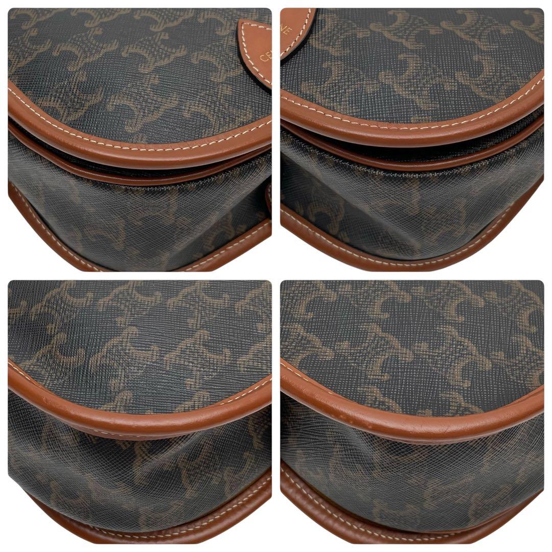 Celine Macadam Triomphe Falco Shoulder Bag Brown — view 6